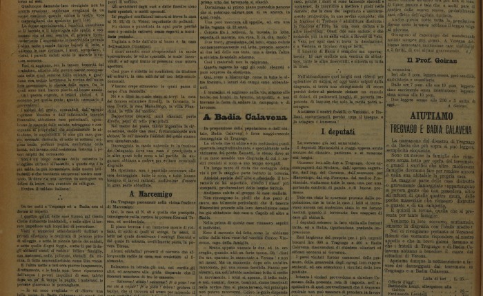 TERREMOTO 1891 (quotidiano Arena, sesta parte)
